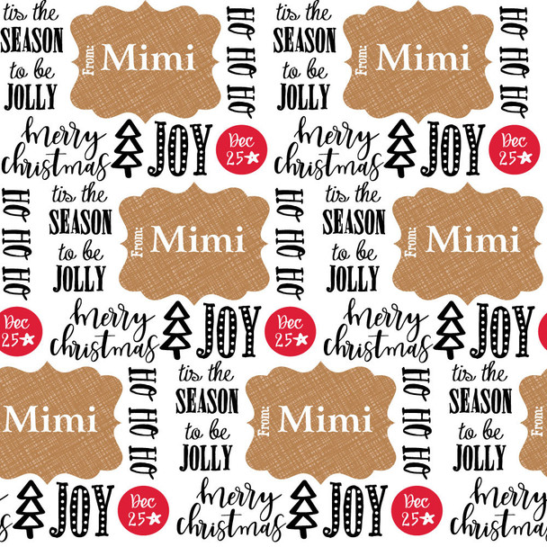 Tis the Season-Tan Personalized Gift Wrap