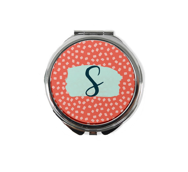 Coral Confetti Compact Mirror Coral Confetti Compact Mirror