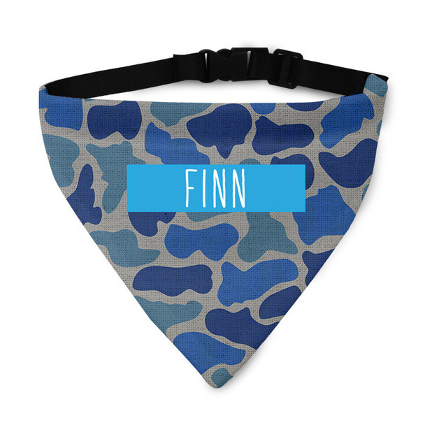 Blue Textured Camo Pet Bandana Collar
