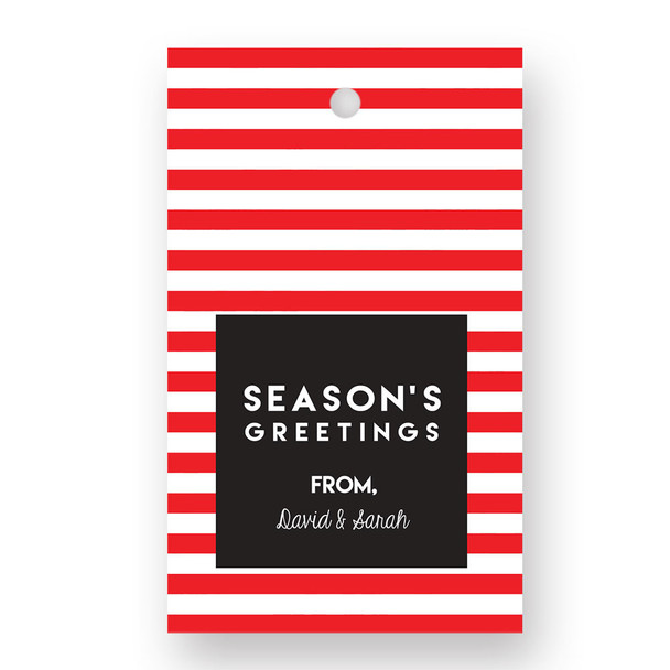 Red & White Stripes Gift Tags - Set of 41 - Pearl