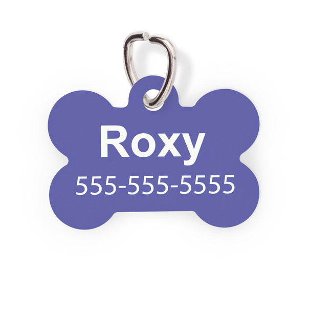 Periwinkle Bone Pet Tag - Solid Color