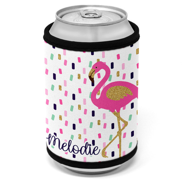 Flamingo Sprinkles Can Cooler