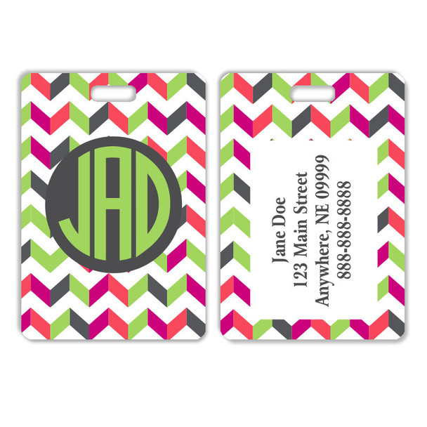 Multi Chevron Luggage Tag