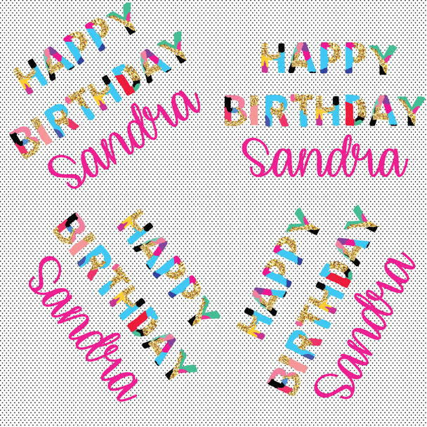 Brush Glitter Letters HBD Personalized Gift Wrap Brush Glitter Letters HBD Personalized Gift Wrap