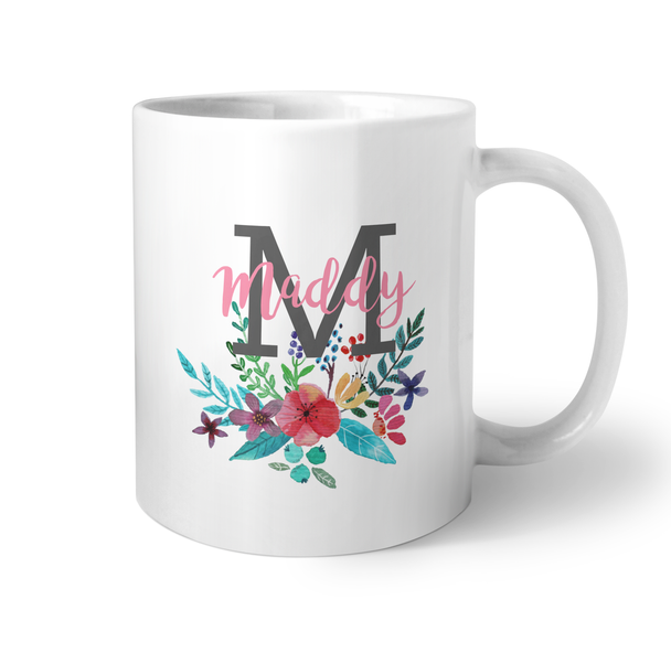 Initial Bouquet Coffee Mug