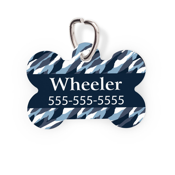 Cool Water Camo Bone Pet Tag Cool Water Camo Bone Pet Tag
