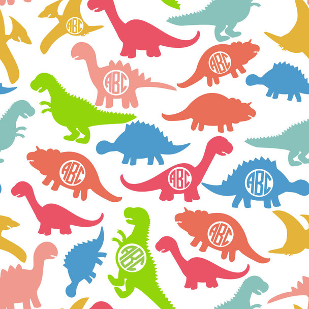 Dinosaurs Monogram Gift Wrap Dinosaurs Monogram Gift Wrap