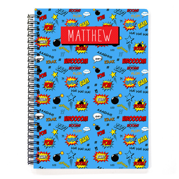 Super Hero Exclamations Spiral Notebook Super Hero Exclamations Spiral Notebook