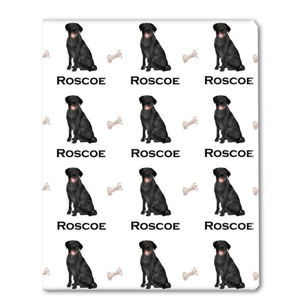 Watercolor Black Lab Personalized Gift Wrap