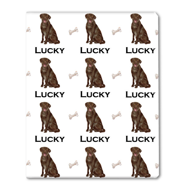 Watercolor Chocolate Lab Personalized Gift Wrap
