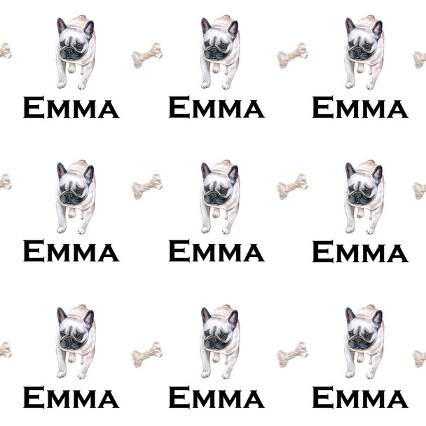 Watercolor French Bulldog Personalized Gift Wrap