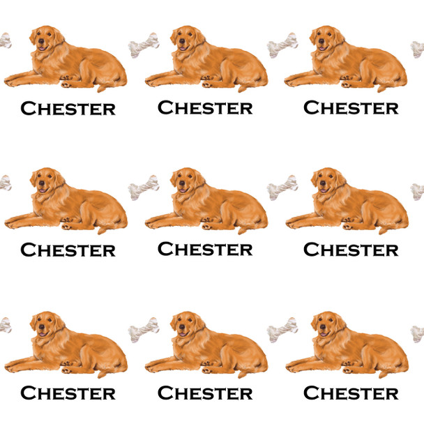 Watercolor Golden Retriever Personalized Gift Wrap