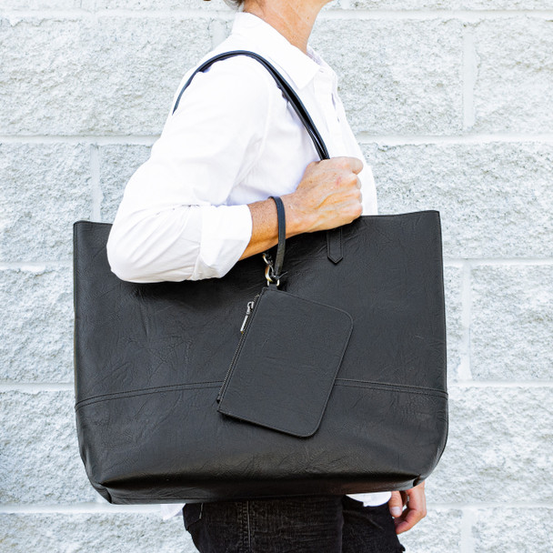 Kendall Carryall Tote- Midnight - Vegan Leather