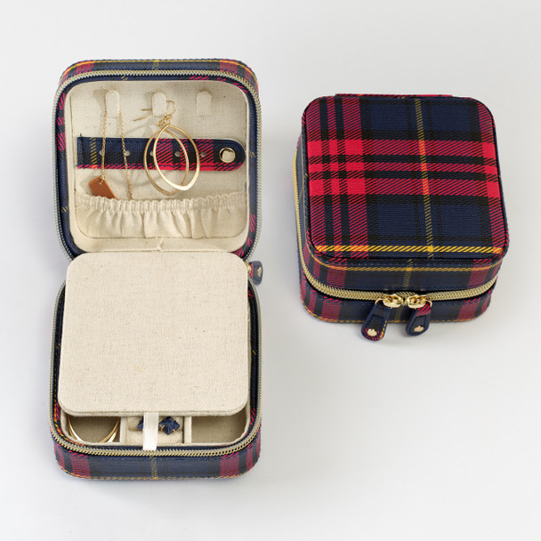 North Plaid Square Organizer - Vegan Leather