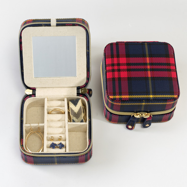 North Plaid Square Organizer - Vegan Leather