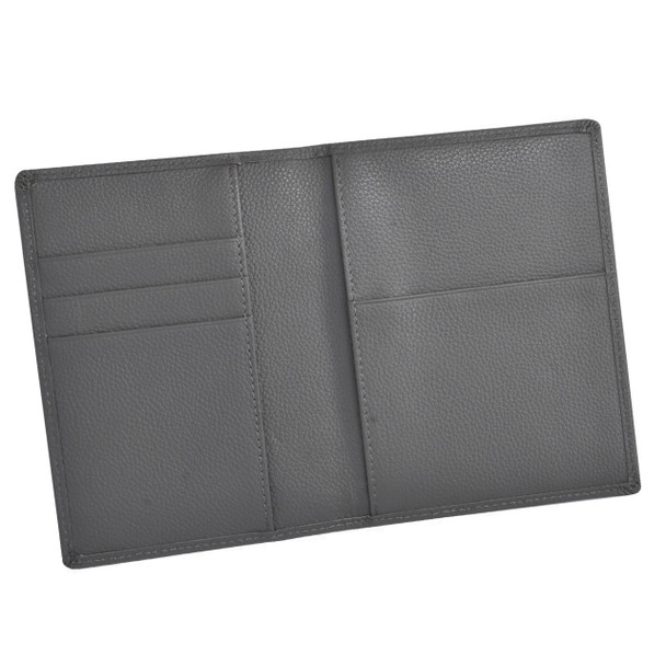 Dark Gray Genuine Leather Passport Cover