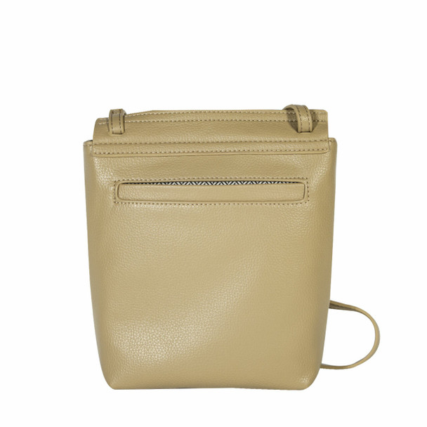 Khaki Front Flap Crossbody - Vegan Leather