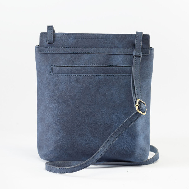 Indigo Front Flap Crossbody - Vegan Leather