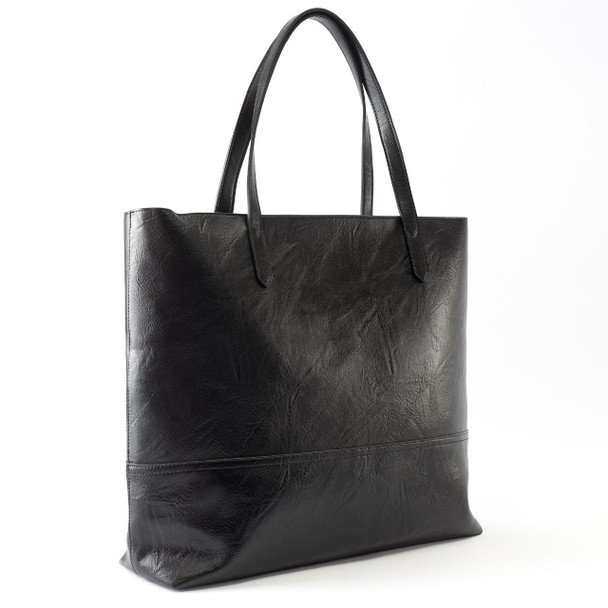 Kendall Carryall Tote- Midnight - Vegan Leather - Embroidered Kendall Carryall Tote- Midnight - Vegan Leather - Embroidered