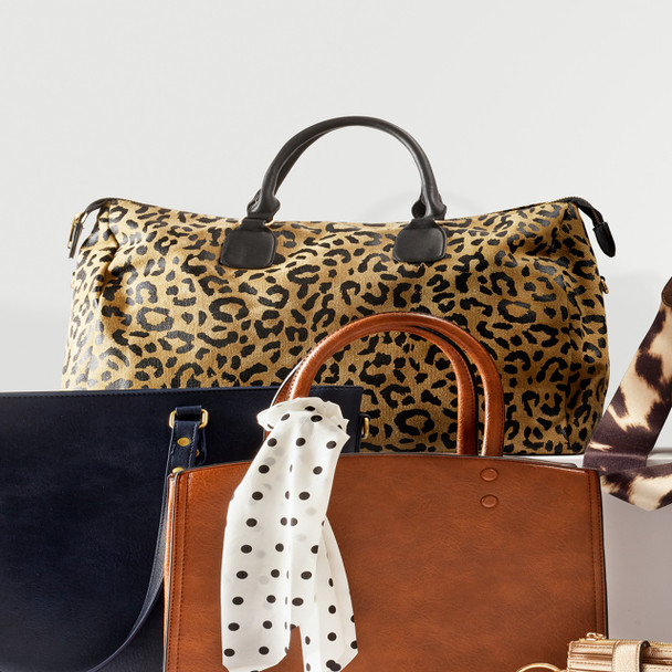 Leopard Duffie Overnighter Bag - Embroidered Leopard Duffie Overnighter Bag - Embroidered