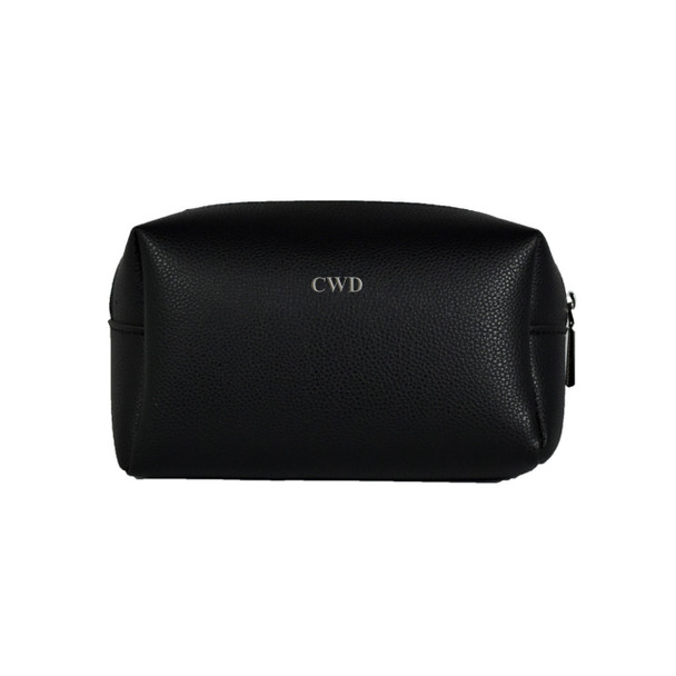 Vegan Leather Travel Pouch  - Midnight - Stamped