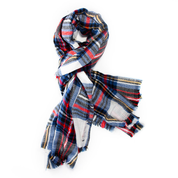 Leigh Plaid Blanket Scarf/Wrap