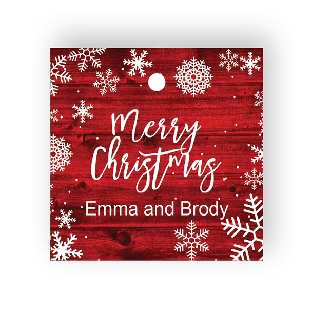 OLD- Snowflakes on Wood Gift Tags - Set of 35 - Pearl