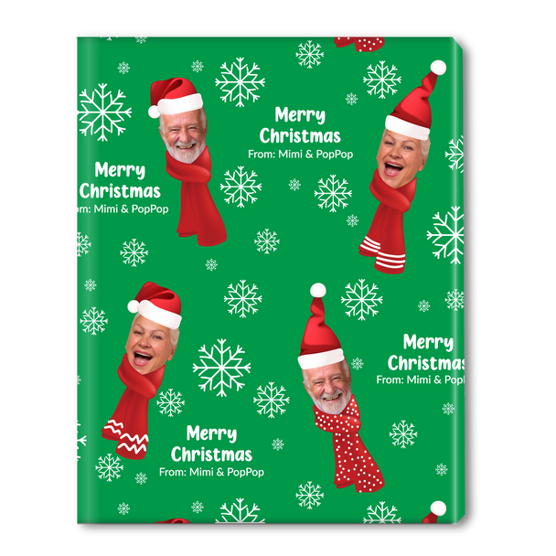 Santa Scarves Photo Personalized Gift Wrap