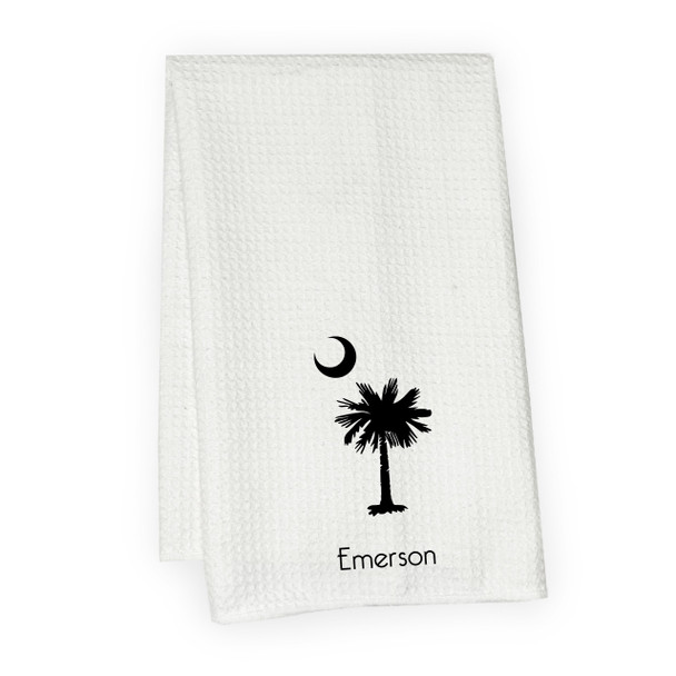 Palmetto & Crescent Moon Microfiber Hand Towel