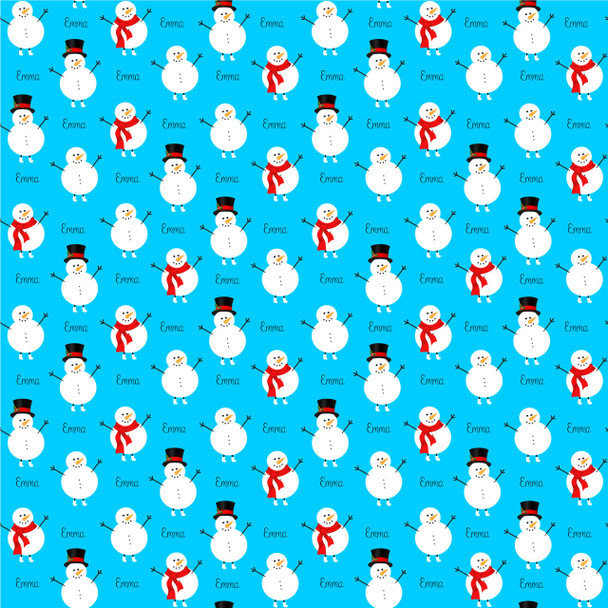Jolly Snowmen Personalized Gift Wrap