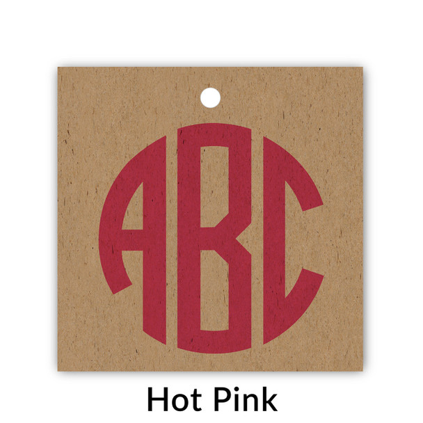 Square Monogrammed Gift Tags - Set of 35 - Kraft