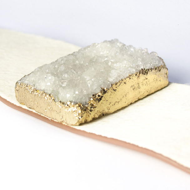 Drusy Leather Cuff Bracelet