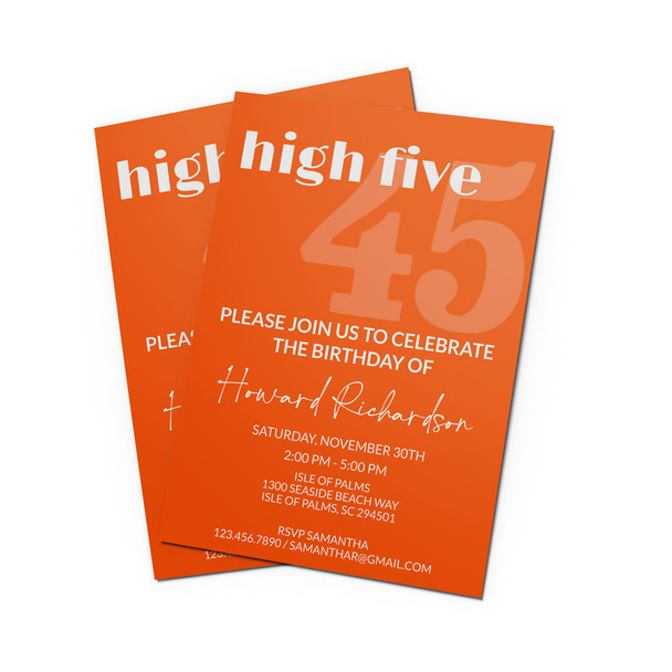 High-Five 45 Party Invitation High-Five 45 Party Invitation