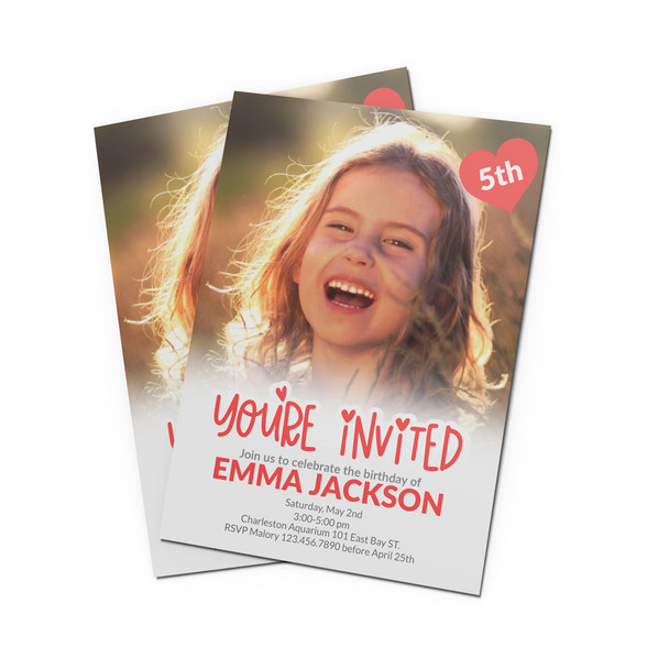 You're Invited Hearts Birthday Invitation You're Invited Hearts Birthday Invitation