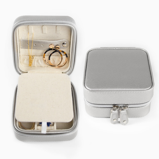 Silver Square Organizer - Vegan Leather