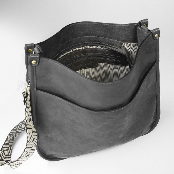 Dark Gray Lenox Saddlebag - Vegan Leather