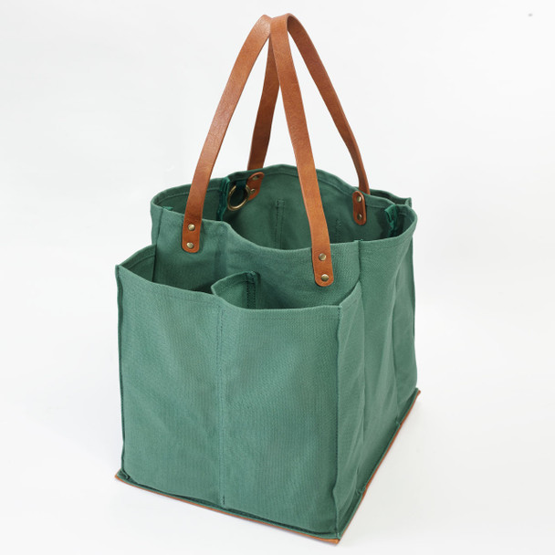 Sea Green Canvas Multi-Pocket Ultimate Market Tote