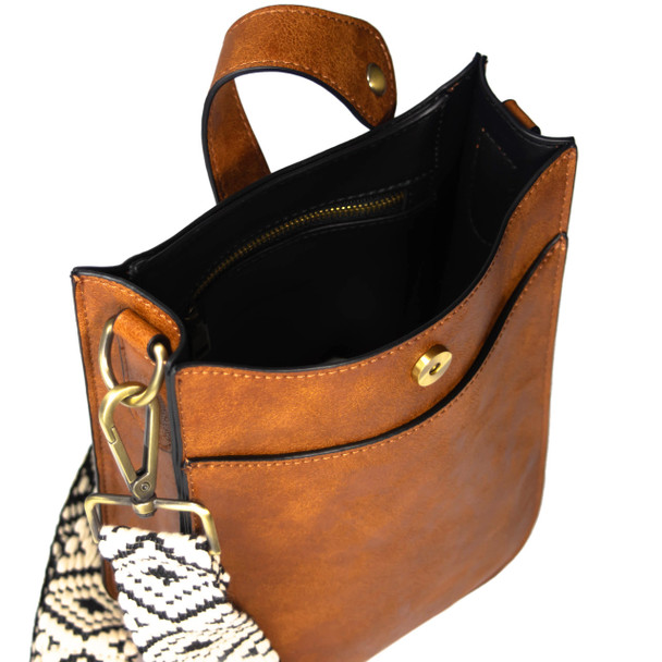 Camel Lulu Crossbody - Vegan Leather
