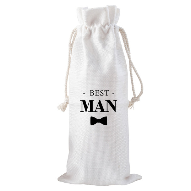 Best Man Drawstring Bottle Tote