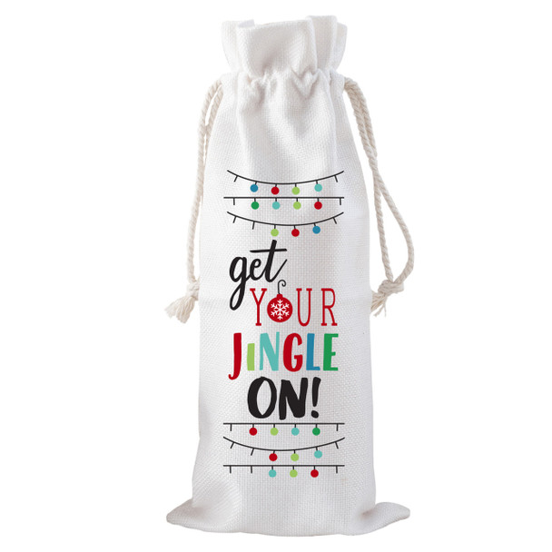 Get Your Jingle On Drawstring Bottle Tote Get Your Jingle On Drawstring Bottle Tote