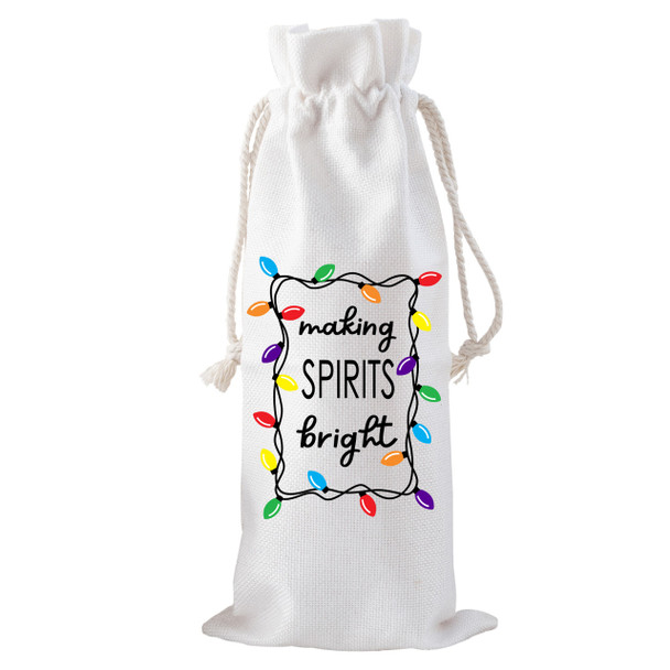 Making Spirits Bright Drawstring Bottle Tote Making Spirits Bright Drawstring Bottle Tote