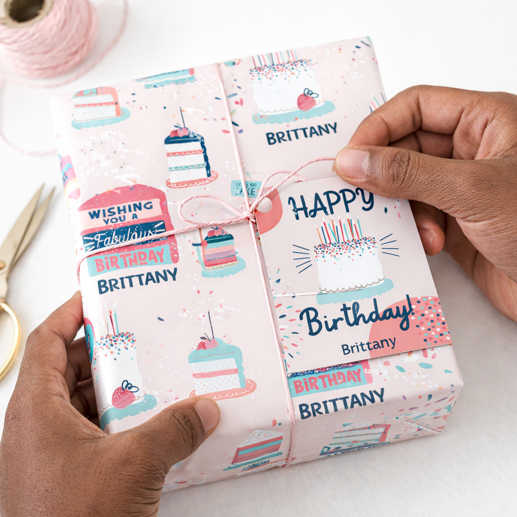 Personalized gift wrap featuring a vibrant pineapple design, perfect for tropical-themed gifts.