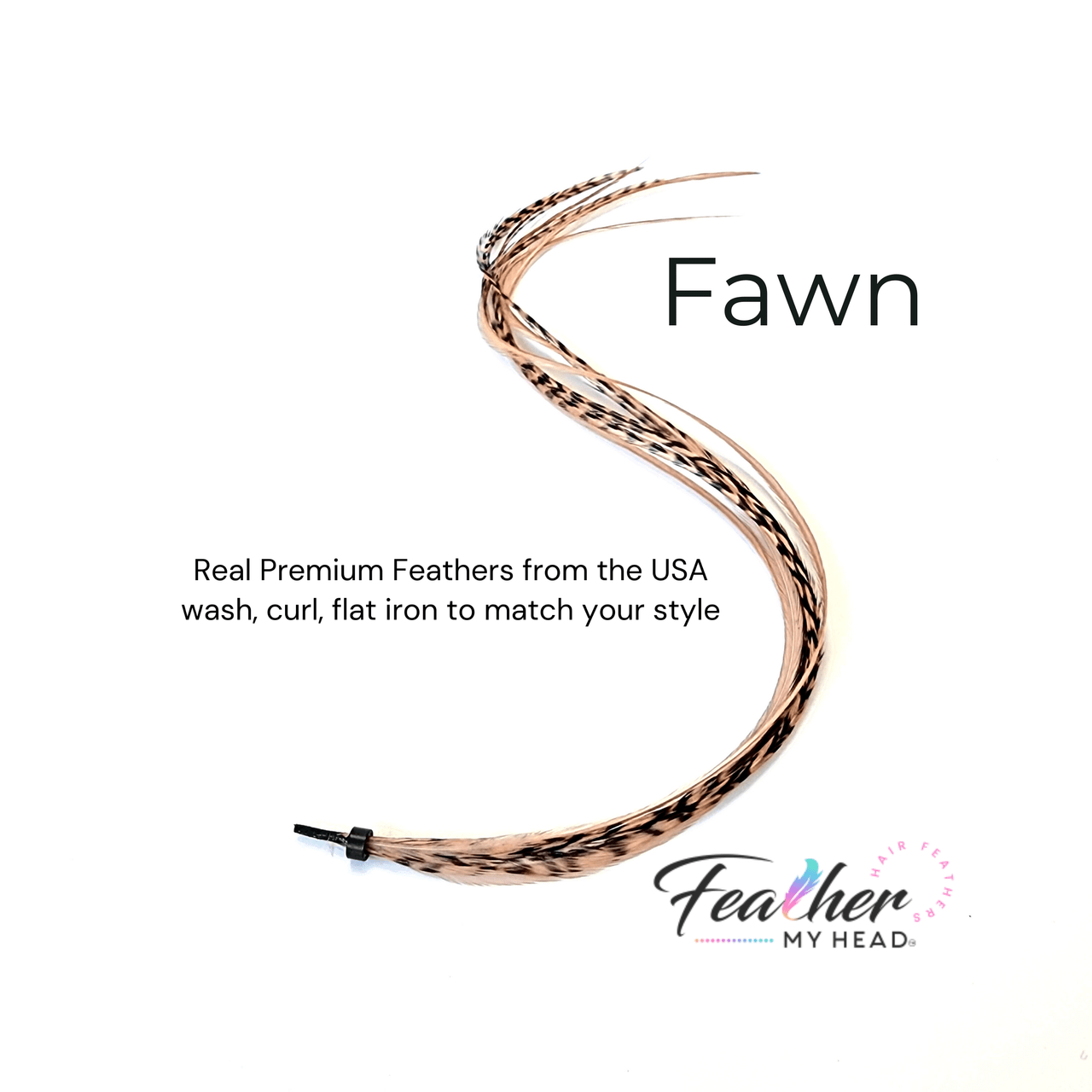 Fawn Brown Hair Feather Extensions Wholesale