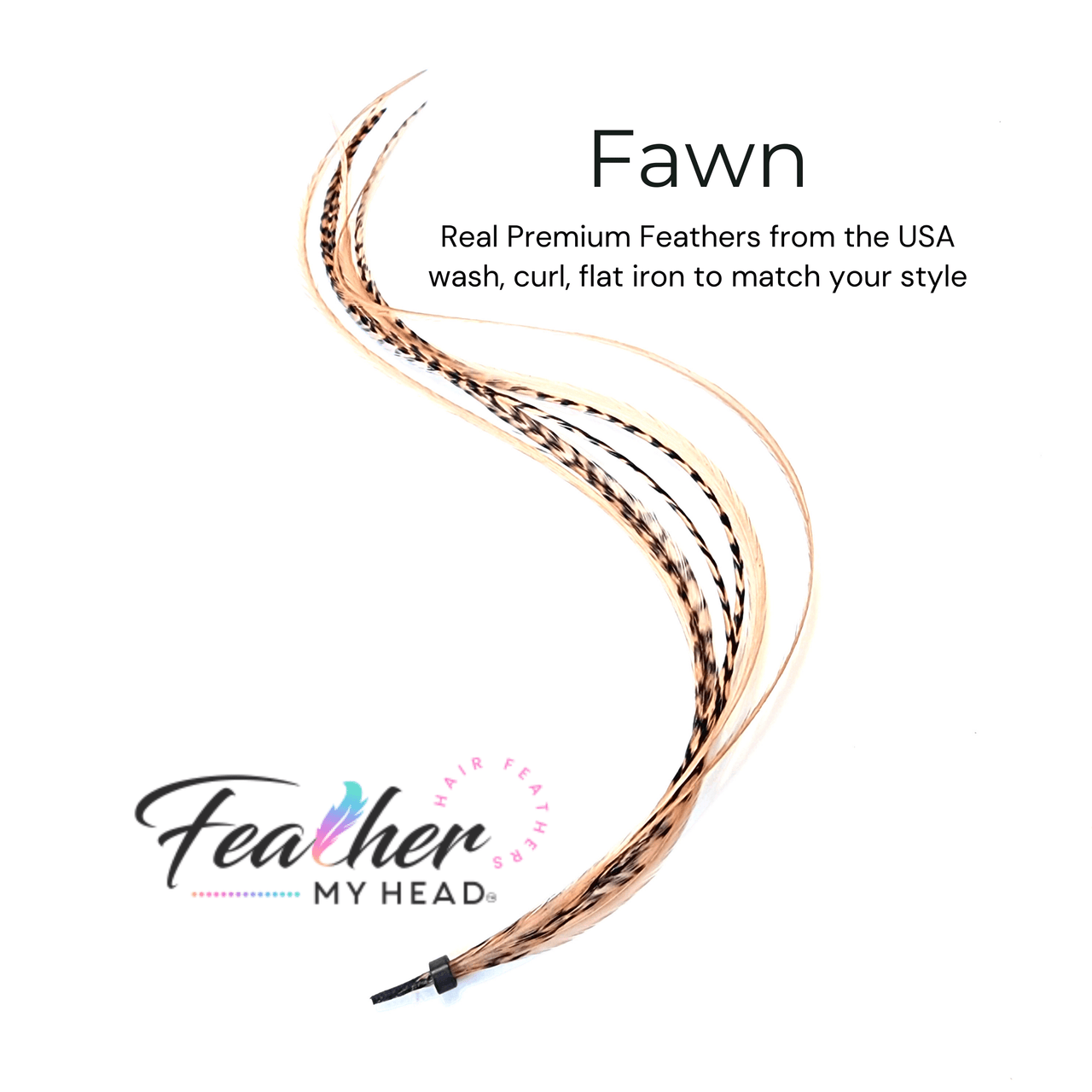 Fawn Brown Hair Feather Extensions Wholesale