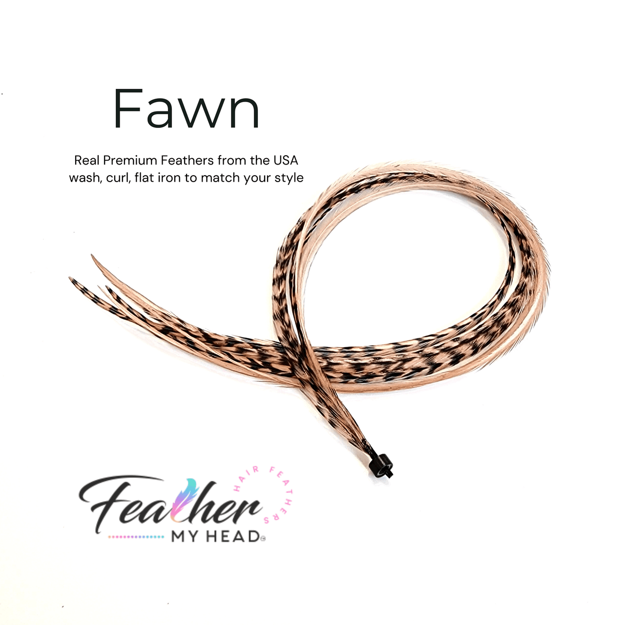 Fawn Brown Hair Feather Extensions Wholesale