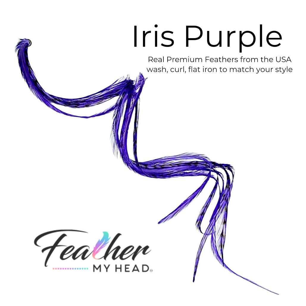 Iris Purple Hair Feather Extensions