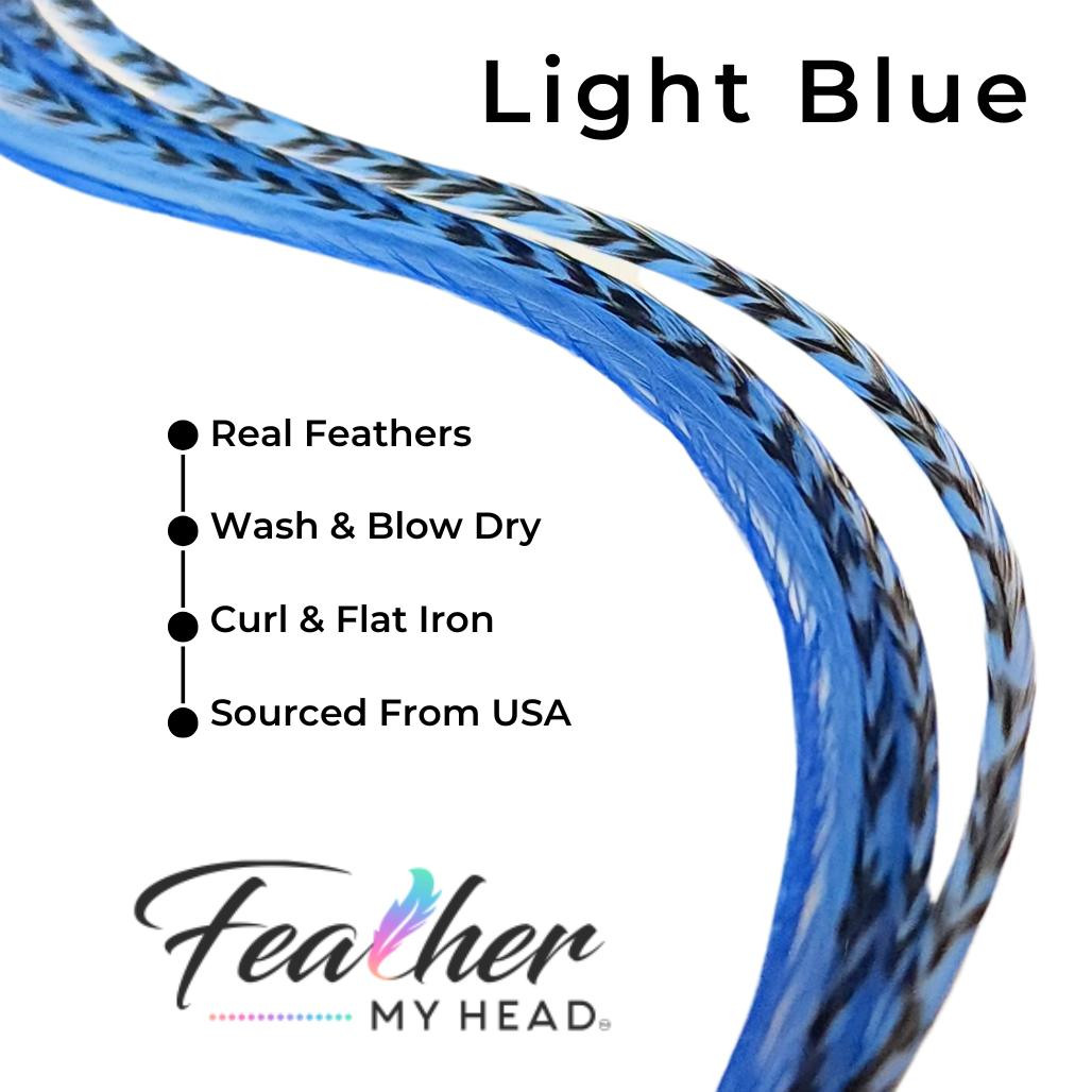 Light Blue Hair Feather Extensions Feather My Head Hair Feathers