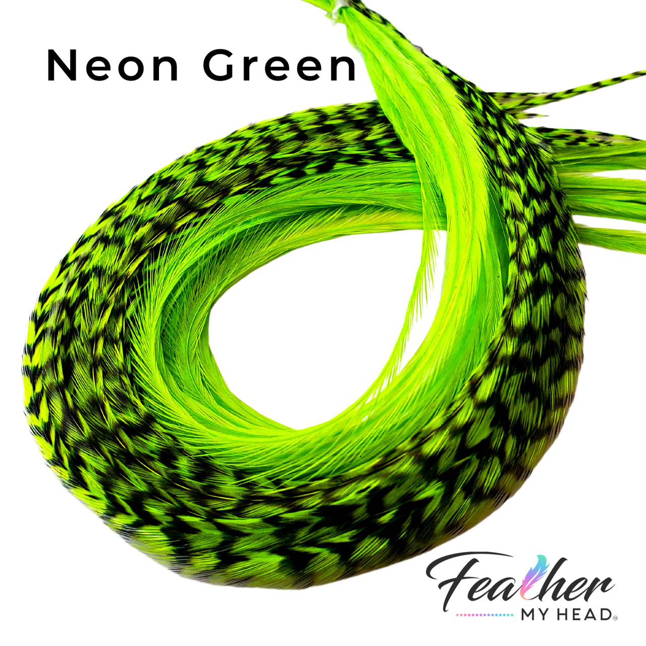 Bright Neon Green Hair Feathers. Glow Under Black Light. Pick Your
