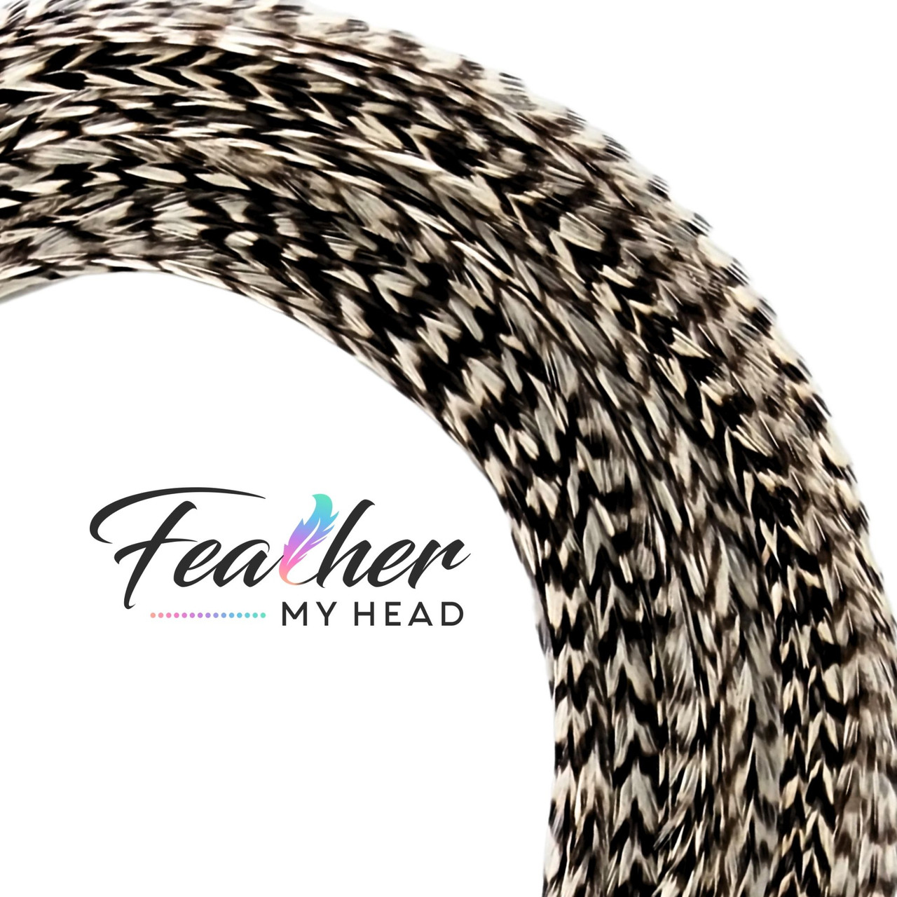 Natural Grizzly Hair Feathers Heat Resistant, Select Length Feather