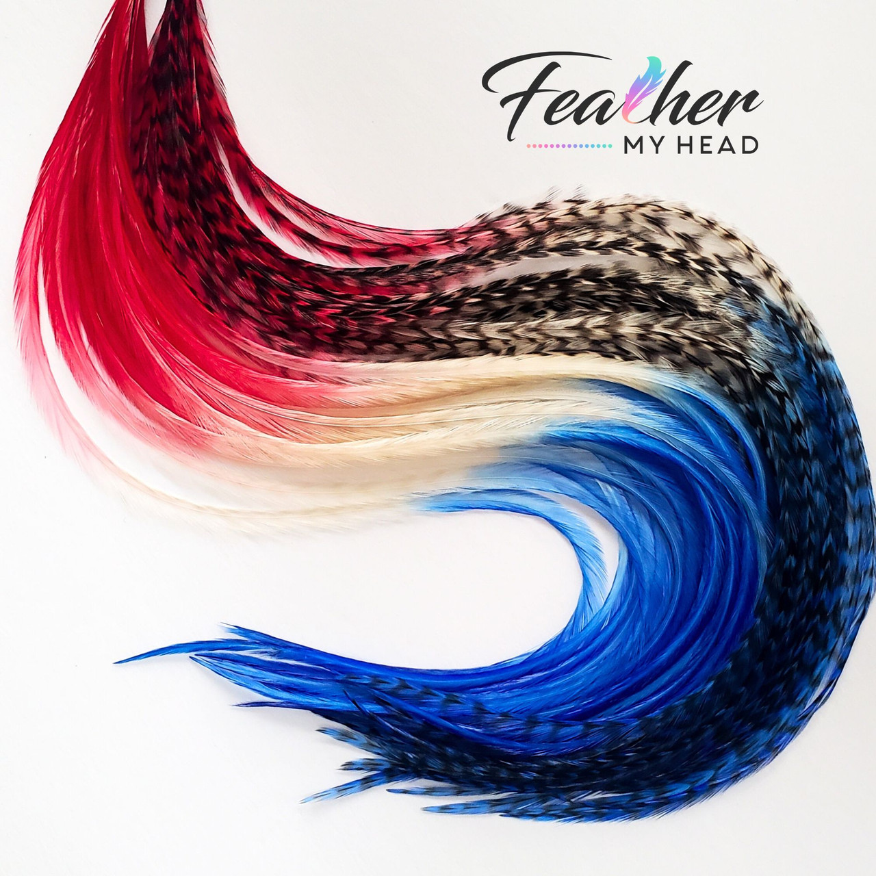 Dark Blue Hair Feather Extensions. Long Lengths and Hair Feather Kit  Available.